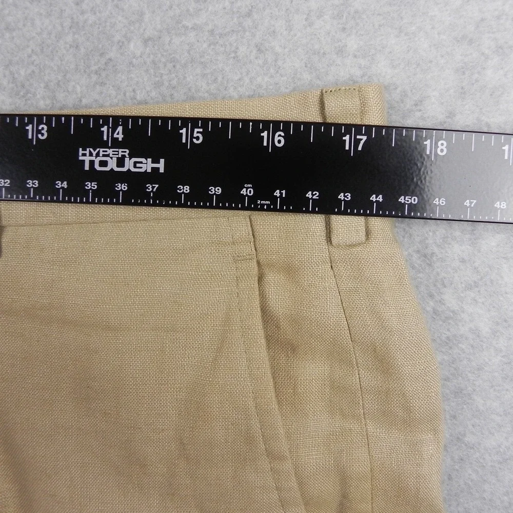 Brooks Brothers Pants Mens 35x29 346 Linen Dress Suit Chino Flat Front Tan Khaki